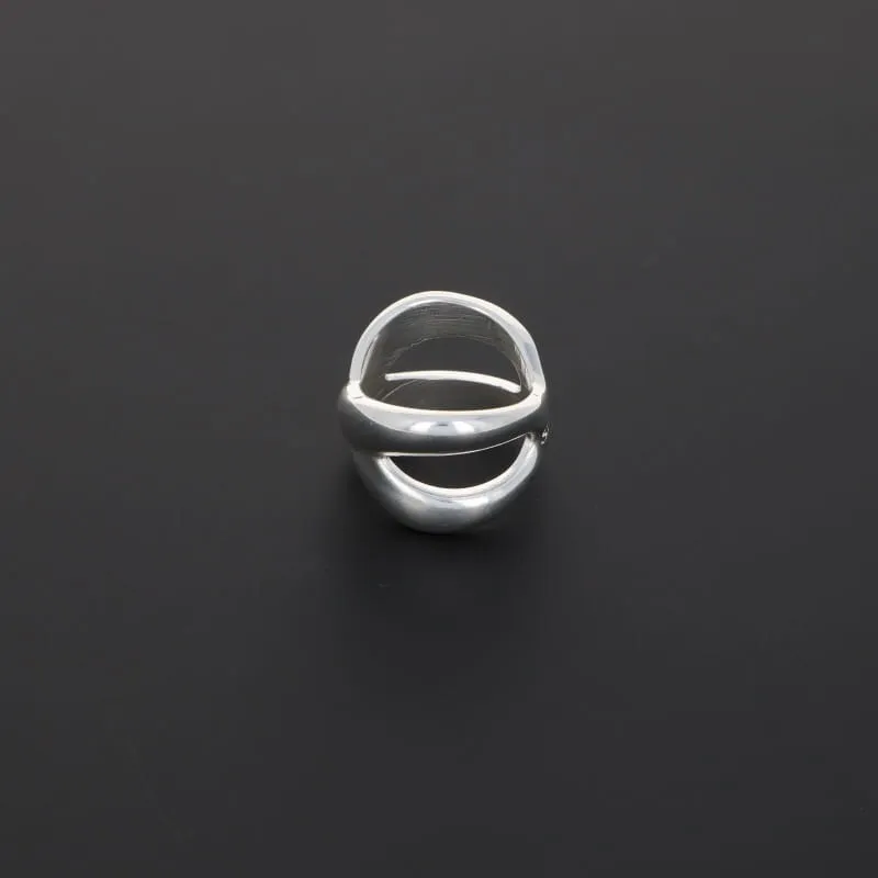 Secret de Cuir N°1003 bague X plaqué argent 11g