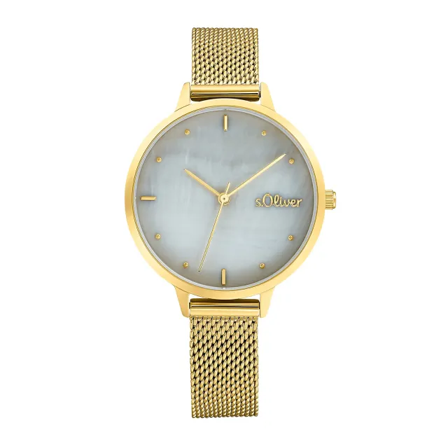 s.Oliver montre femme milanaise dorée
