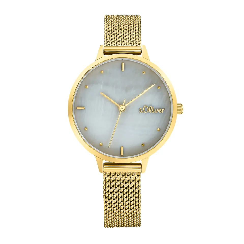 s.Oliver montre femme milanaise dorée