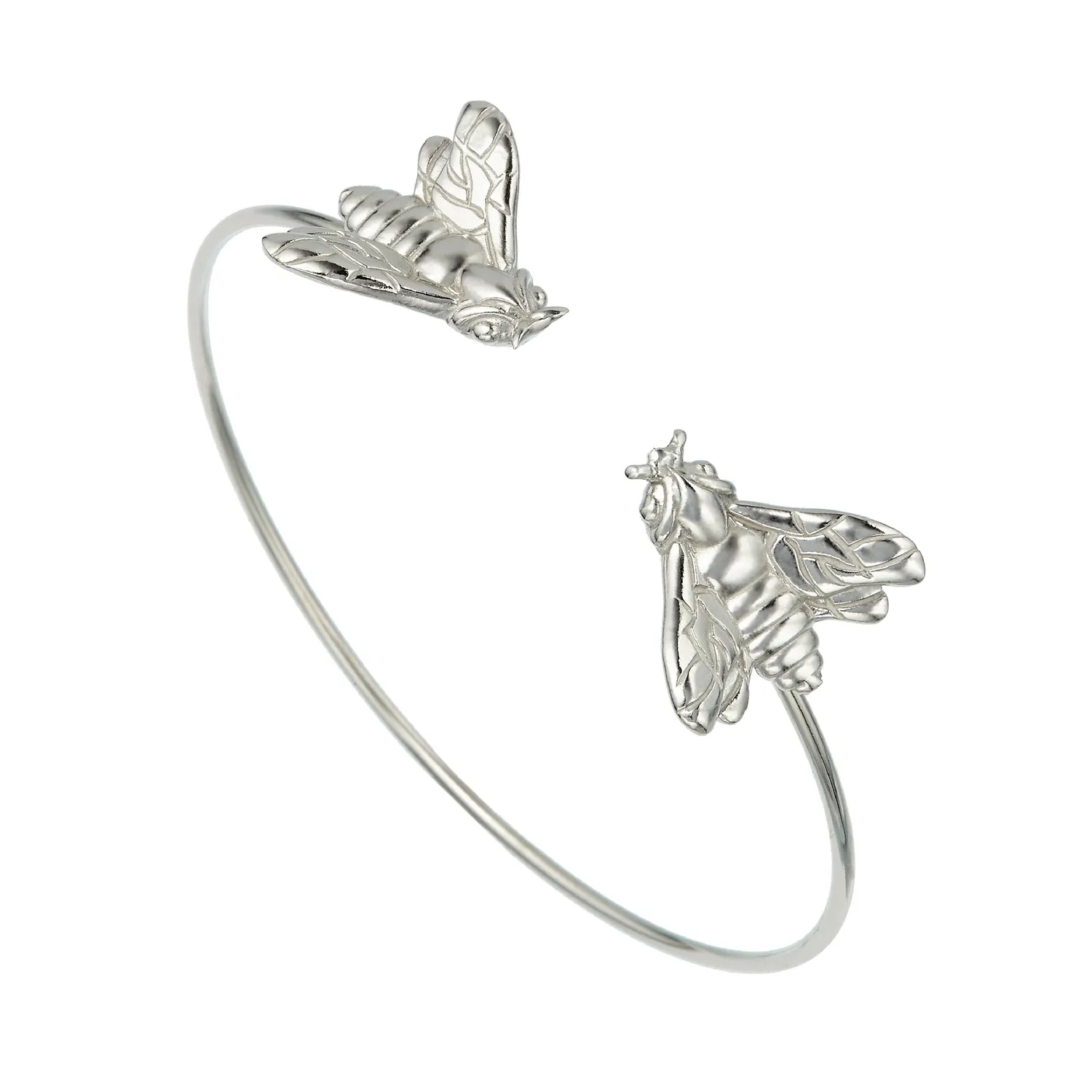 Lorella Tamberi Canal Bee Queen bracelet deux abeilles argenté