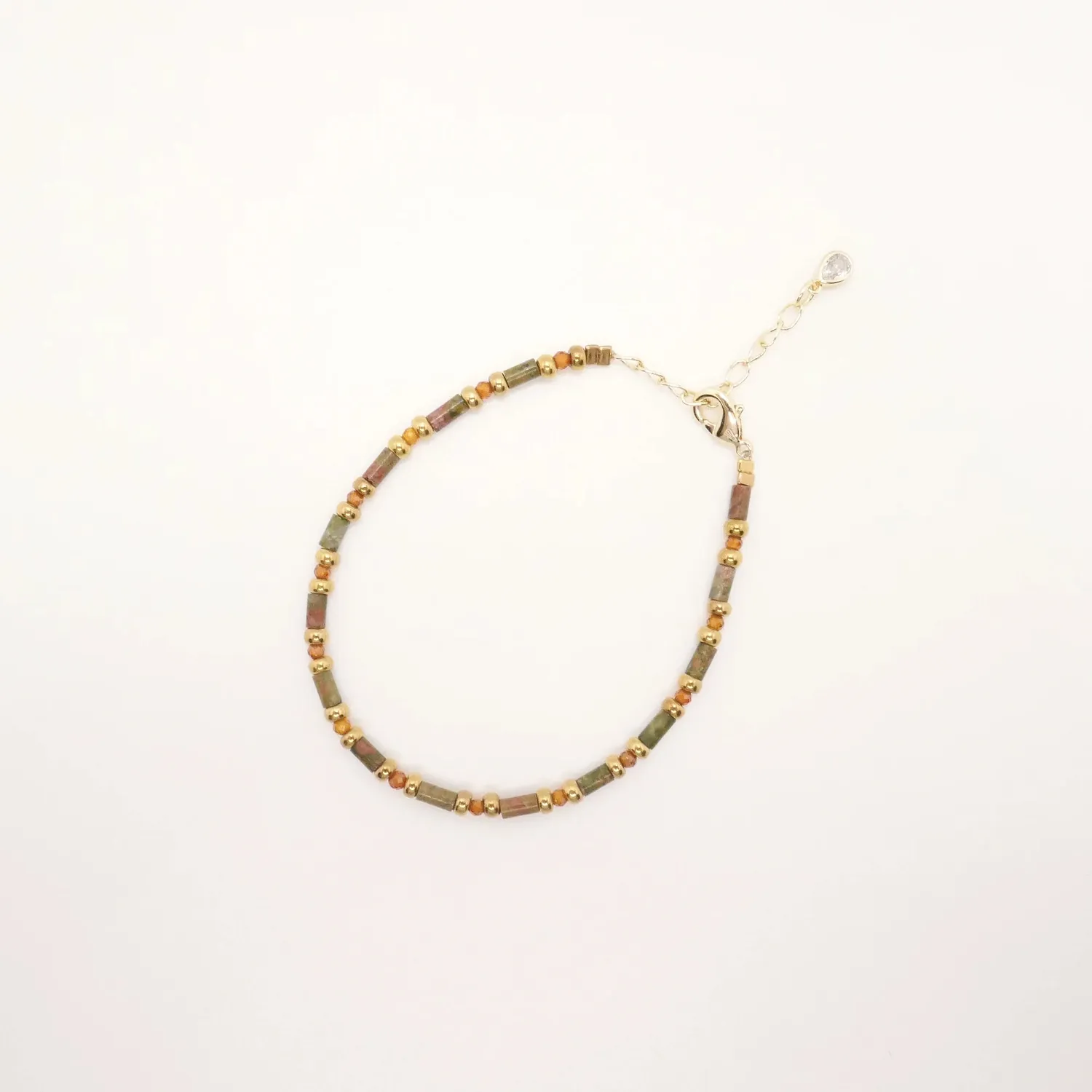 Cloralys Avery kaki bracelet jade vert 15 cm
