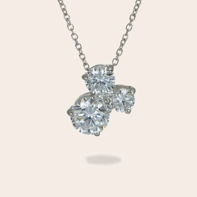 Ultima Edizione point lumière triple collier zircon blanc