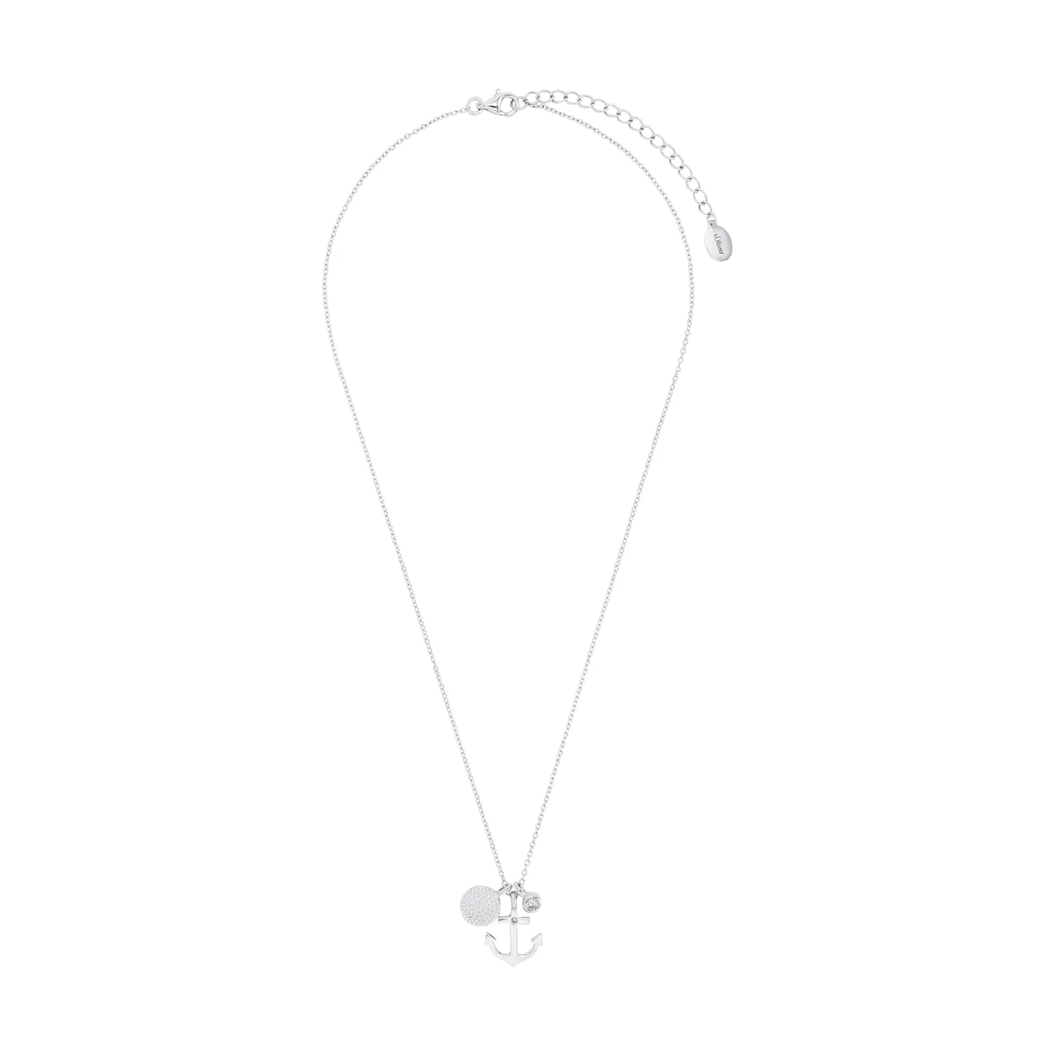 s.Oliver Collier Femme Argent 925 Ancre Zircone