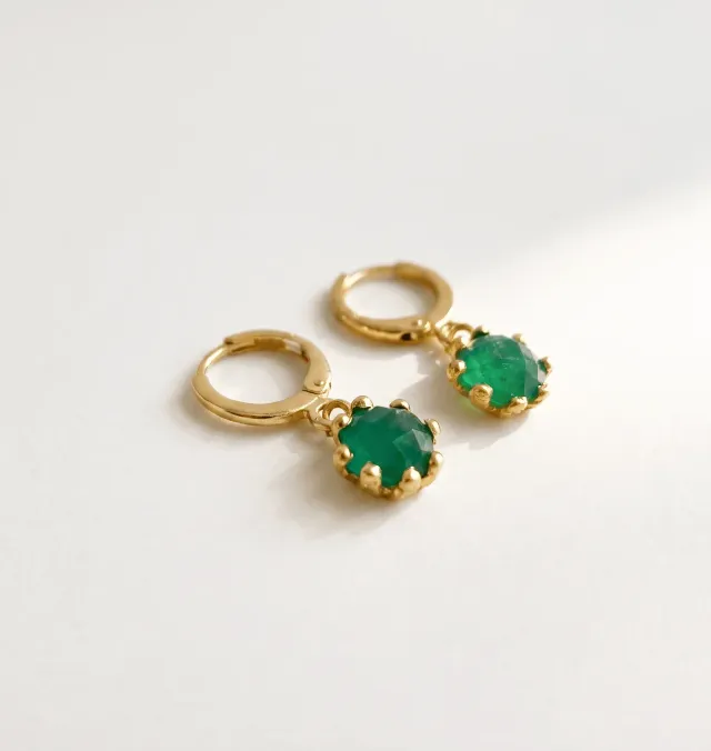 Elise Tsikis Alem boucles d'oreilles créoles vert