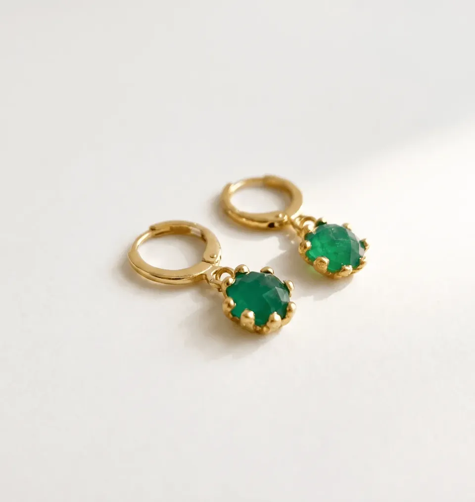 Elise Tsikis Alem boucles d'oreilles créoles vert