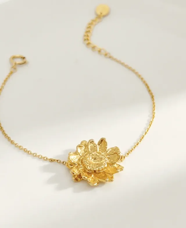 Elise Tsikis Gordese bracelet fleur or jaune 17,5 cm