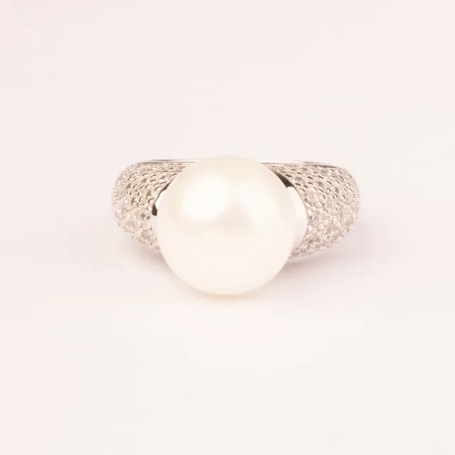 Ultima Edizione brillant perle coquillage bague zircon