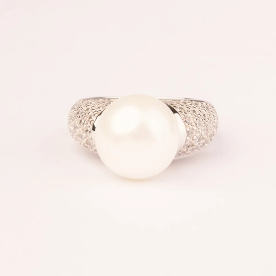 Ultima Edizione brillant perle coquillage bague zircon