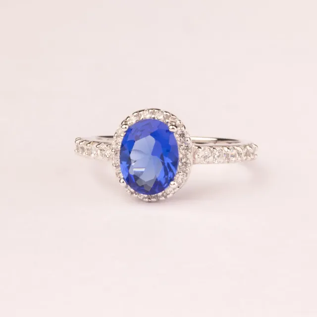 Ultima Edizione bague ovale 9x7 zircone colorée