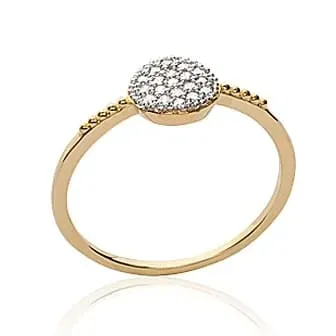 Oriana France Lumia bague pastille plaqué or pierres