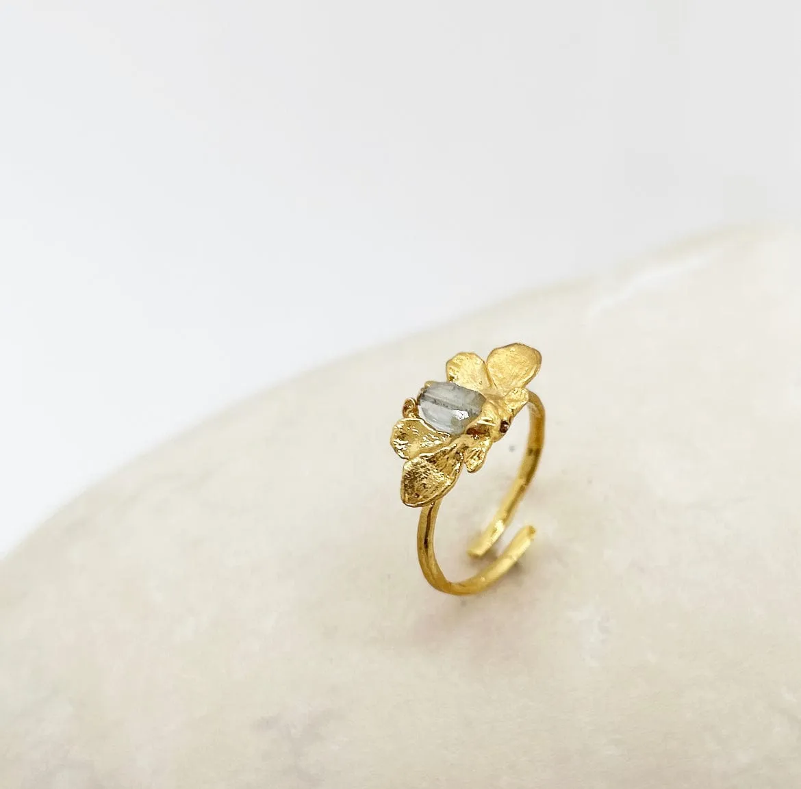 Elise Tsikis Nocturna bague ajustable femme papillon doré