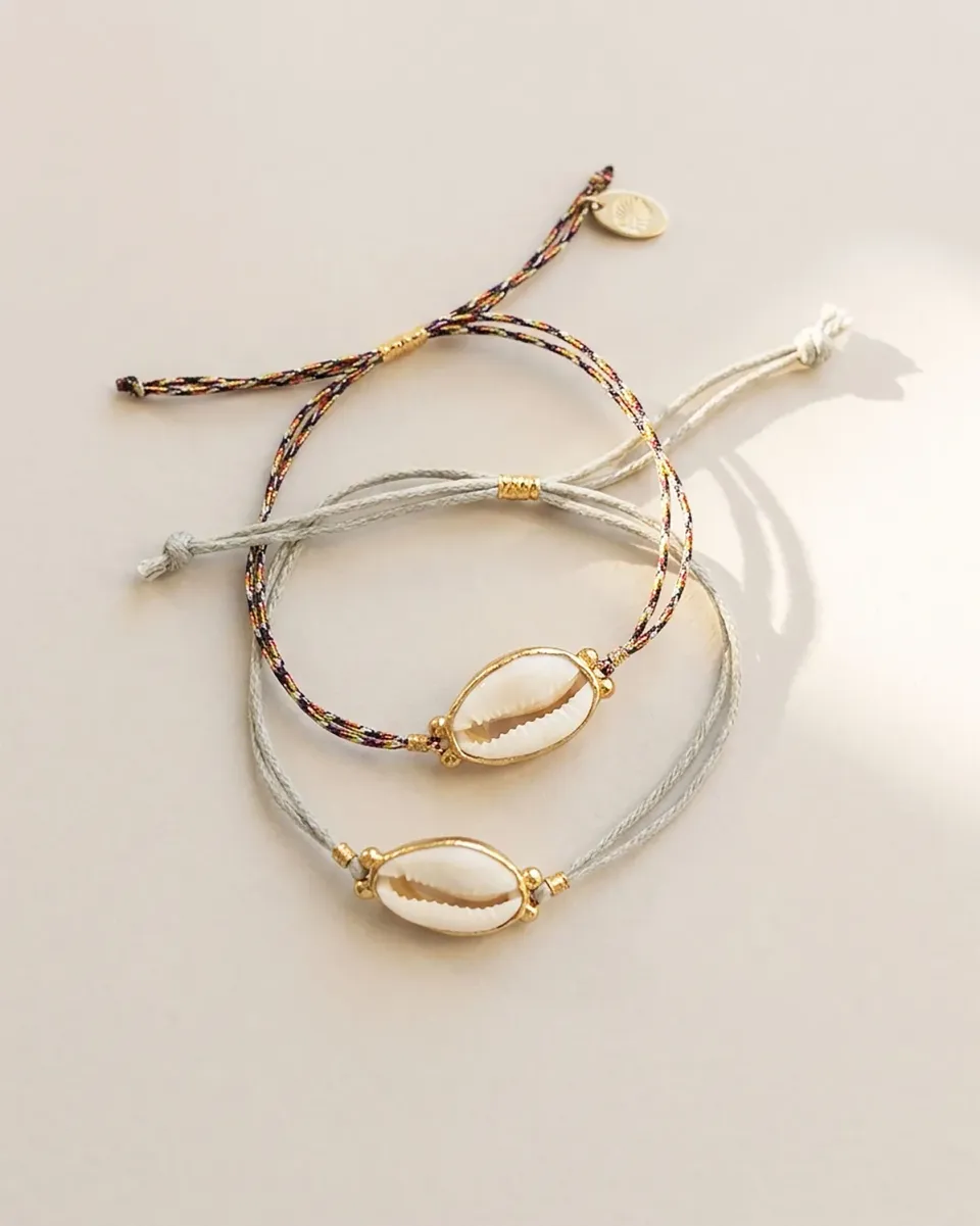 Elise Tsikis Bambou bracelet coquillage multicolore