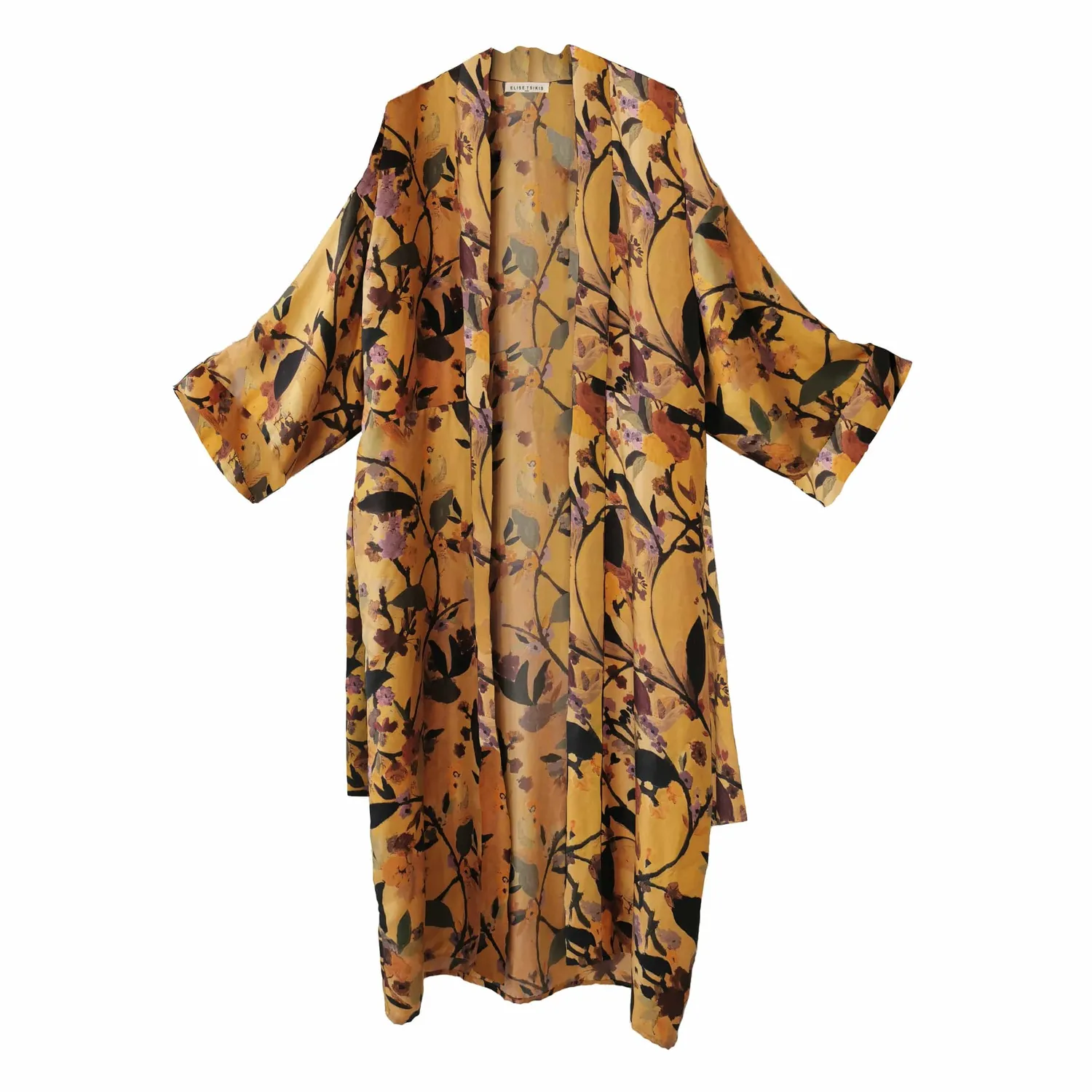 Elise Tsikis kimono soie ceinturé Carmen taille unique