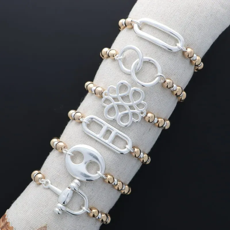 Secret de Cuir N°1617 pack 6 bracelets perles bicolore