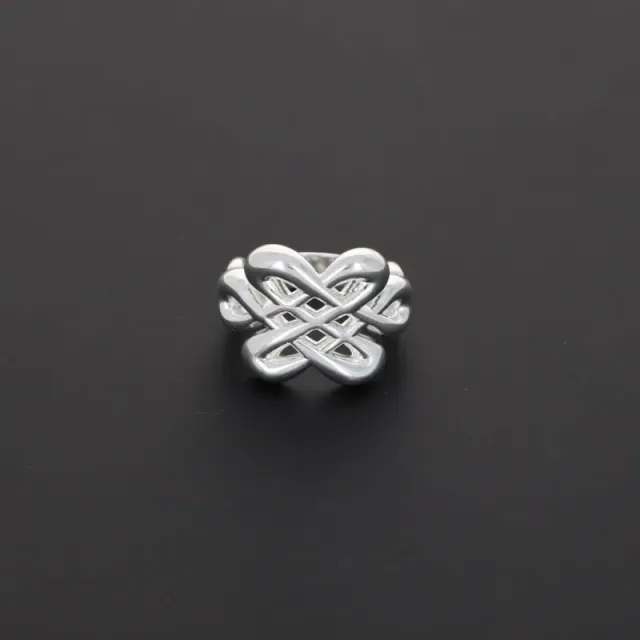 Secret de Cuir N°1501 bague Jie nœud plaqué argent