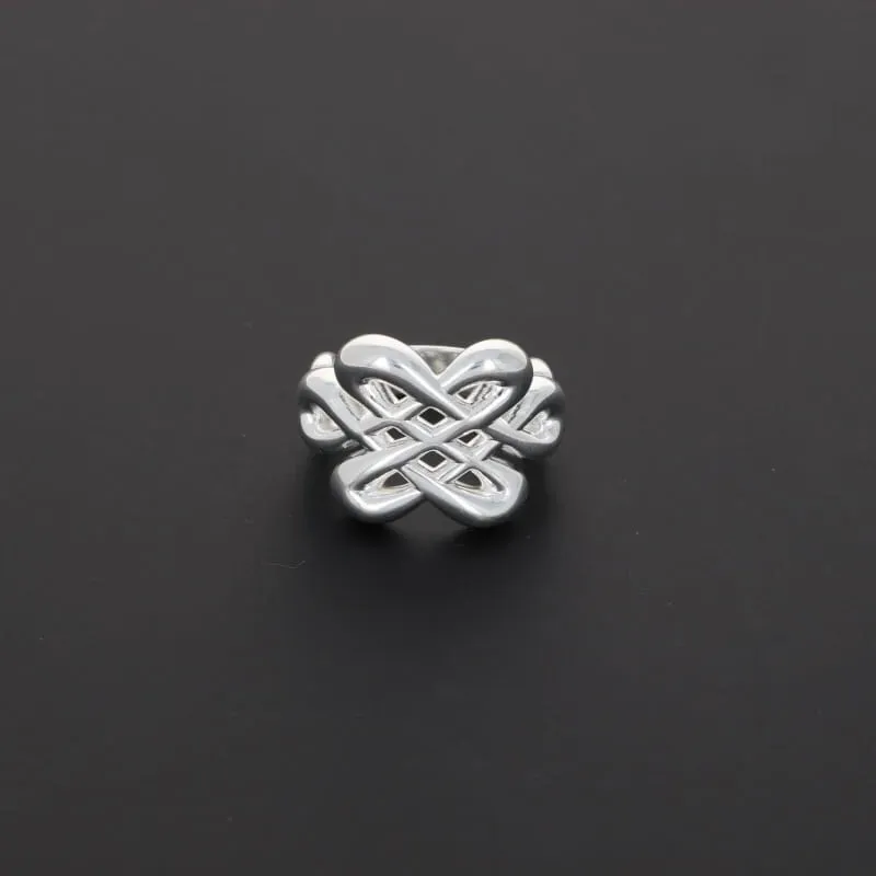 Secret de Cuir N°1501 bague Jie nœud plaqué argent