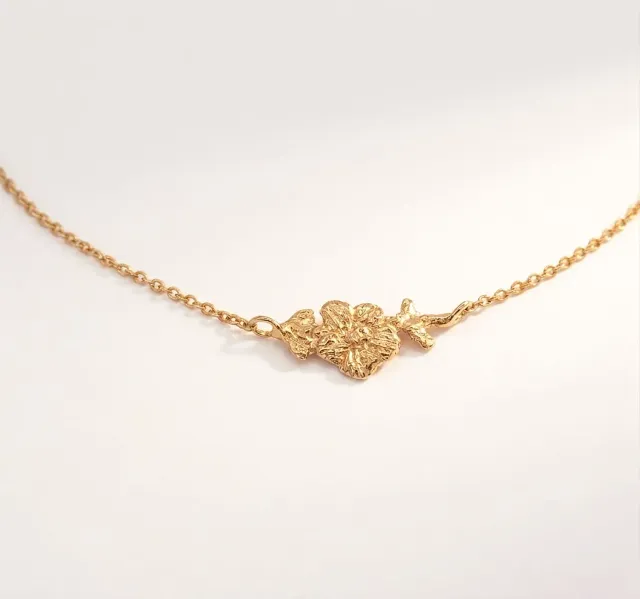 Elise Tsikis Fagonie collier fleur or jaune 40 cm