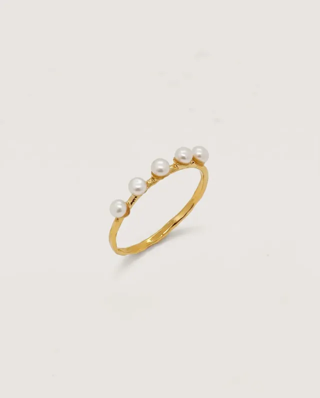 Elise Tsikis Plaka bague perle de culture doré taille 54
