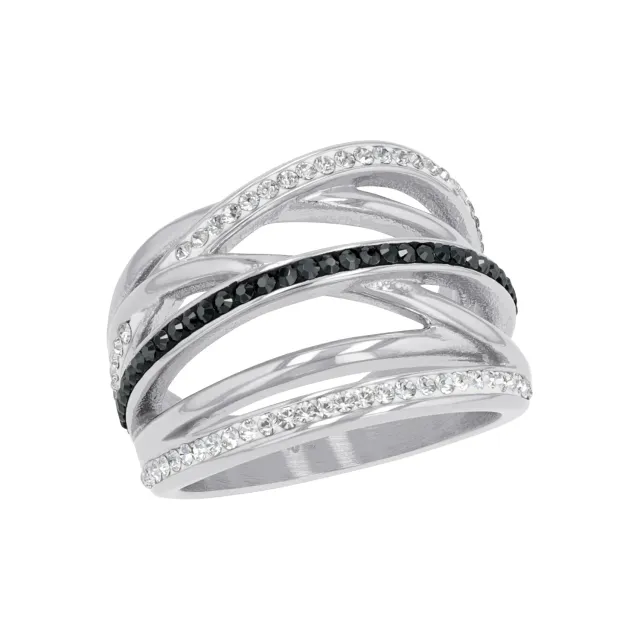 s.Oliver bague femme acier cristal taille 56