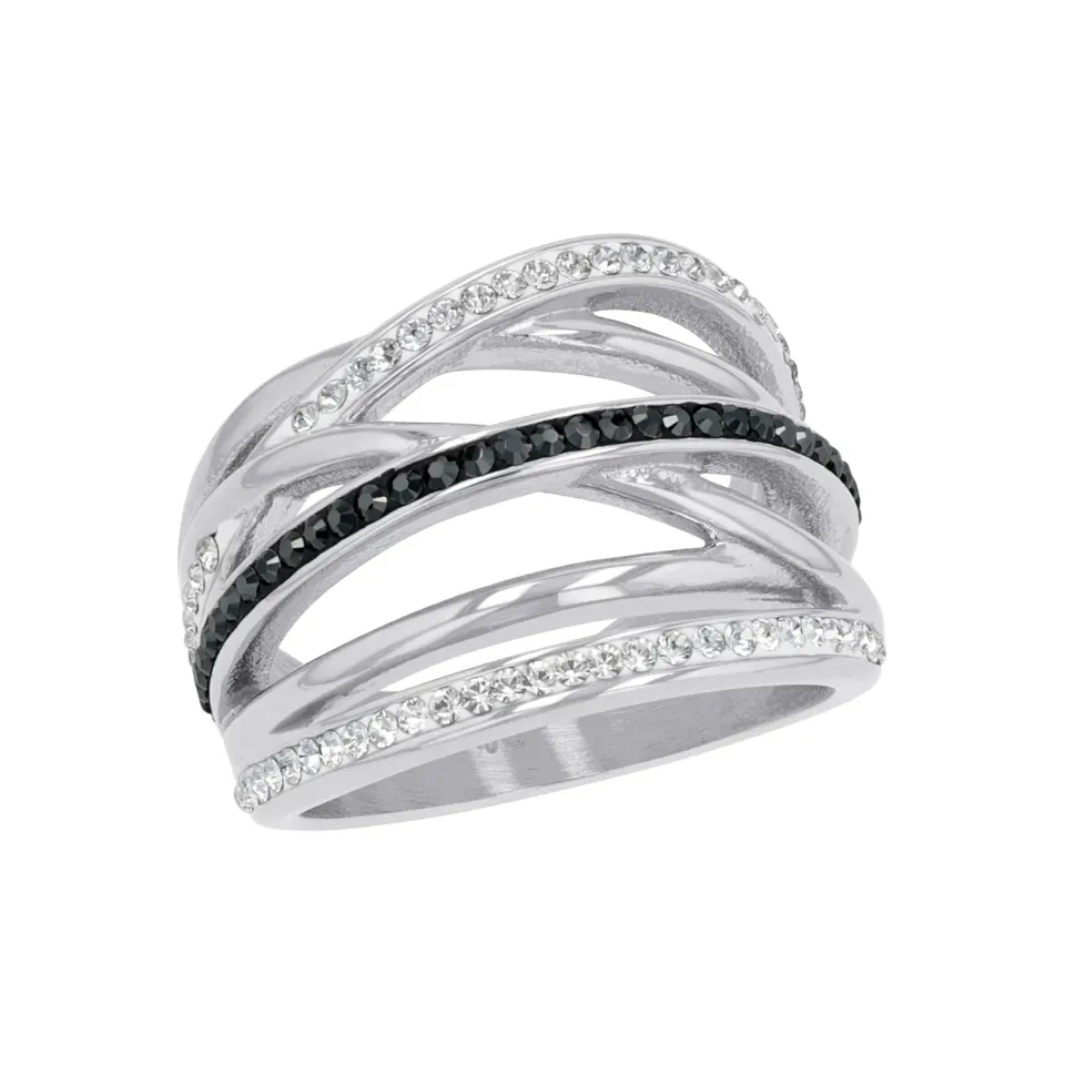 s.Oliver bague femme acier cristal taille 56