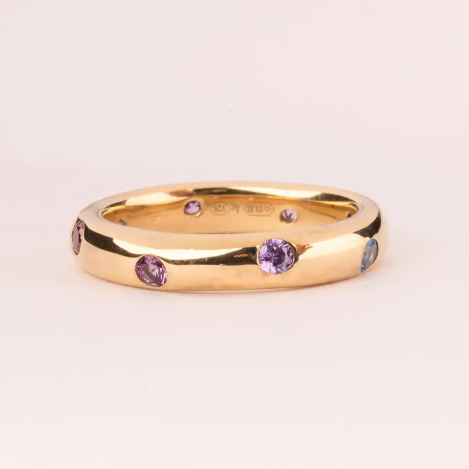 Ultima Edizione Fede bague alliance zircons colorés