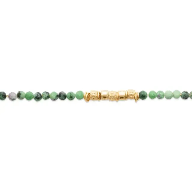 Oriana France bracelet plaqué or rubis zoïsite anneaux larges
