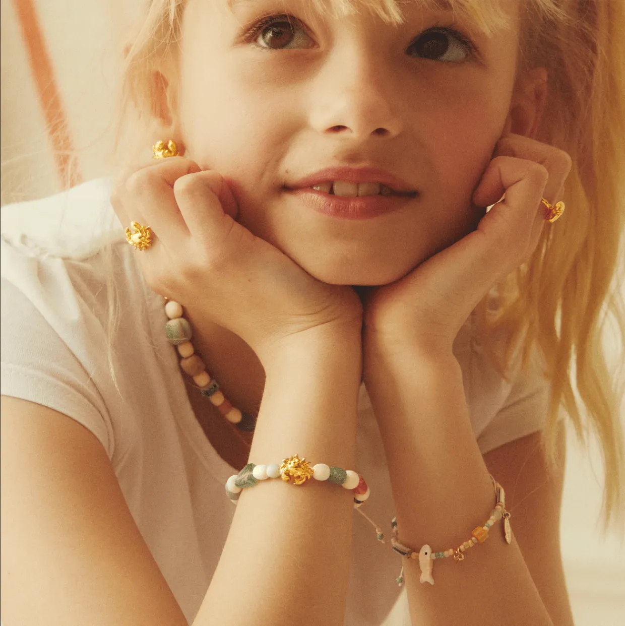 Elise Tsikis Clapotis Crusoe bague enfant crabe doré