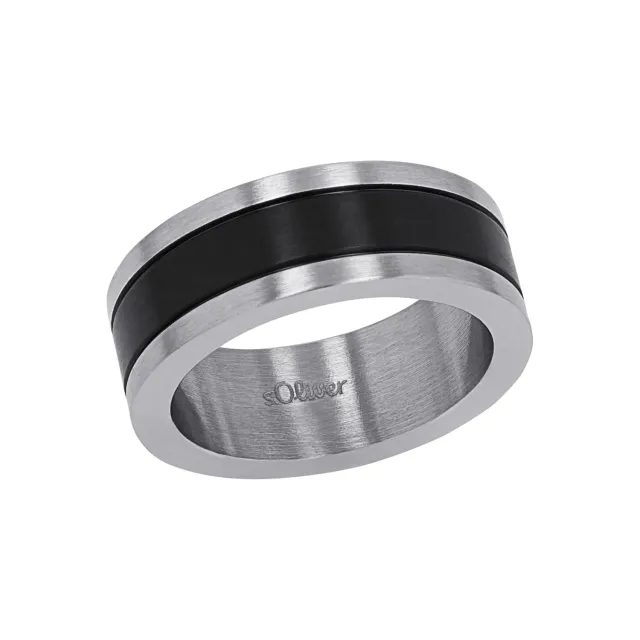 s.Oliver bague homme acier bicolore taille 64