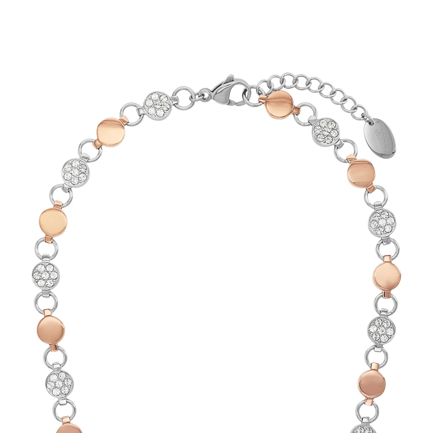 s.Oliver collier femme acier cristal bicolore