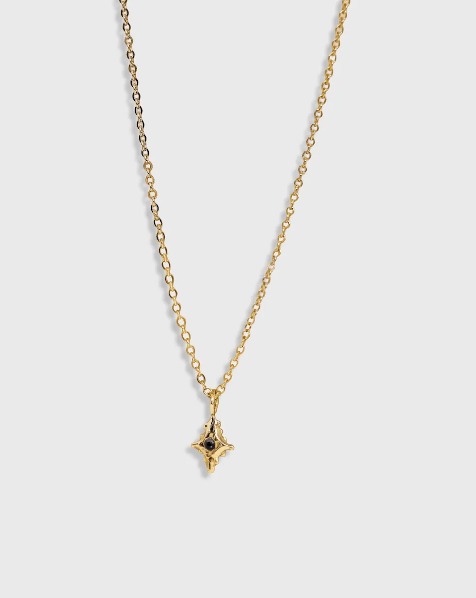 Elise Tsikis Satelli collier étoile serti blanc 40cm