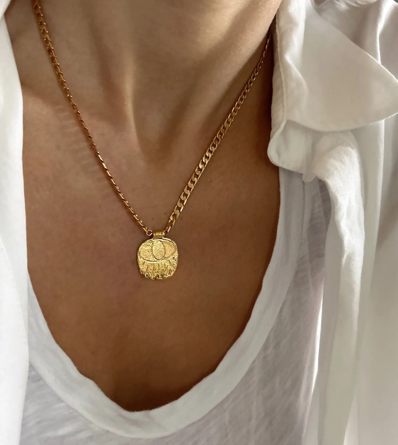 Elise Tsikis Topia collier œil grec gourmette 45 cm