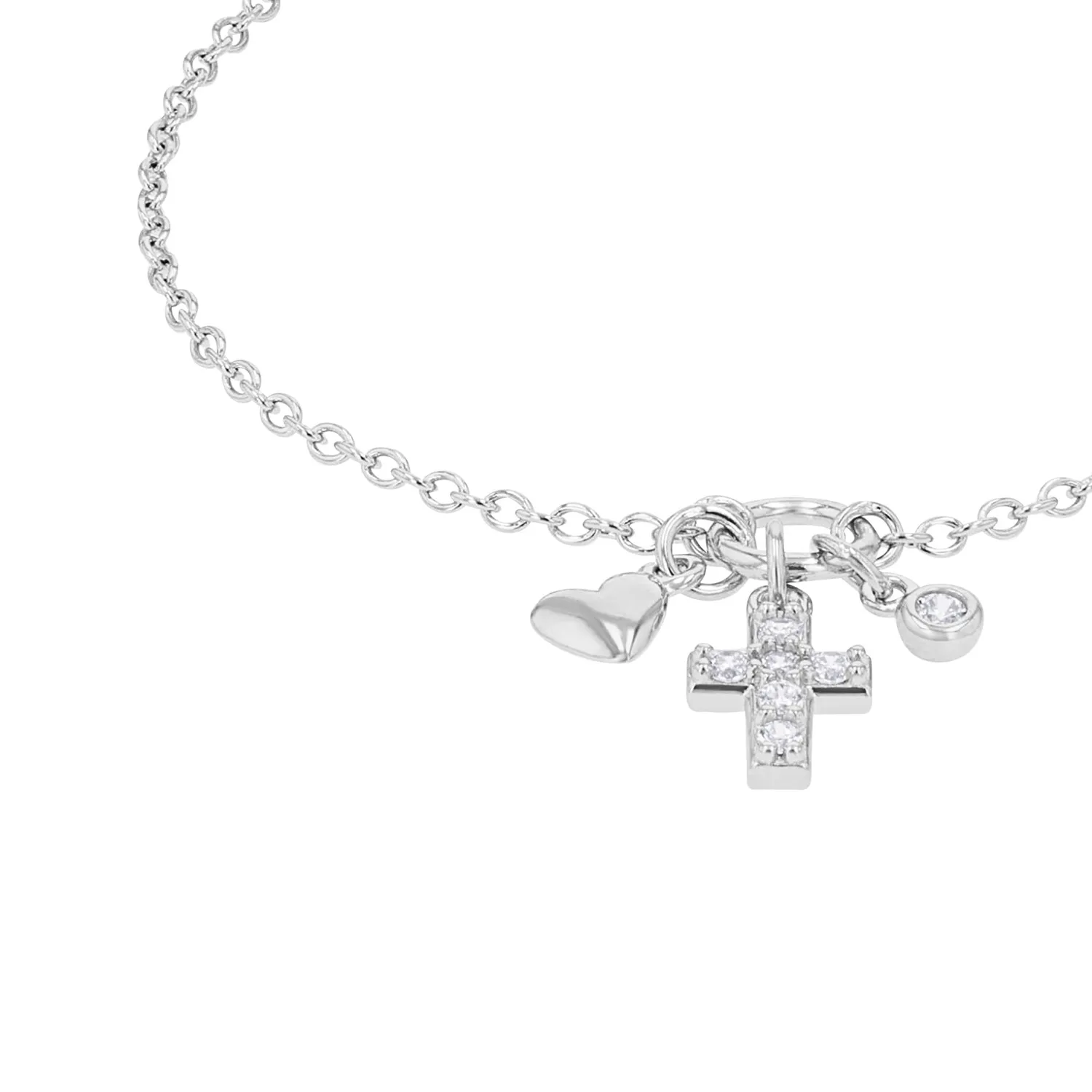 s.Oliver Bracelet Fille Argent 925 Croix 14-16 cm