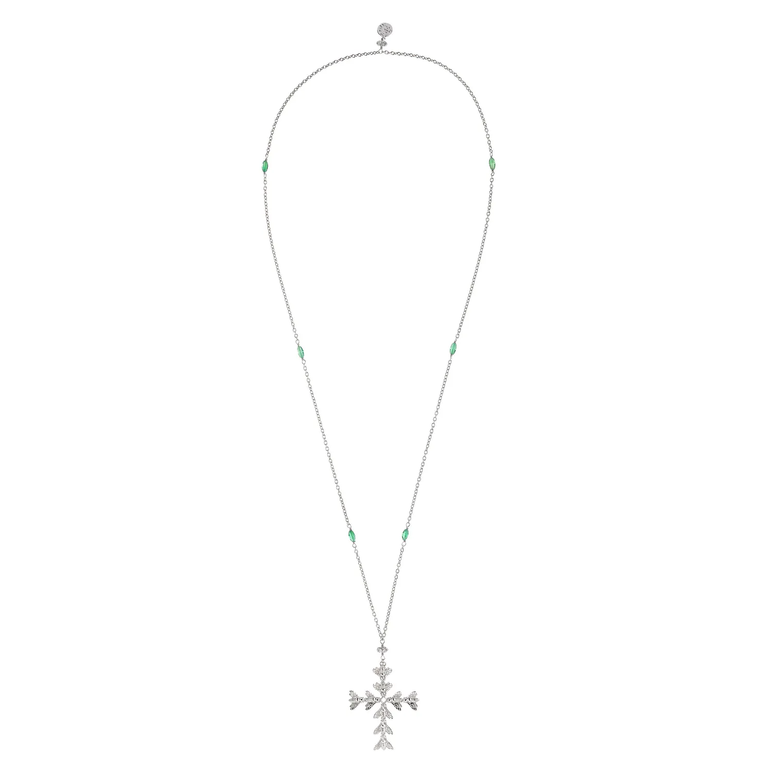 Lorella Tamberi Canal Bee Queen Bee Cross collier zircons verts