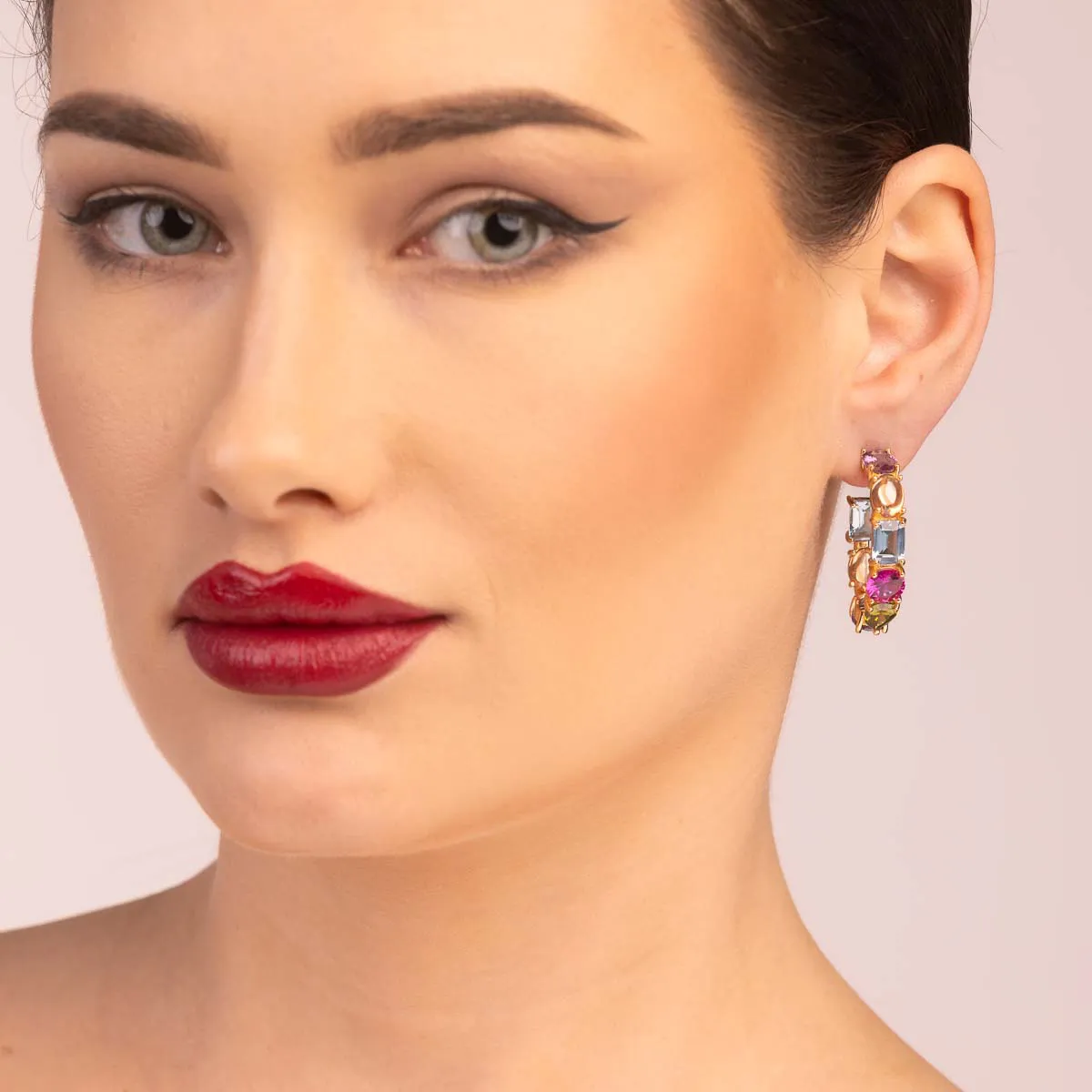 ULTIMA EDIZIONE Ovale multicolor boucles d'oreilles