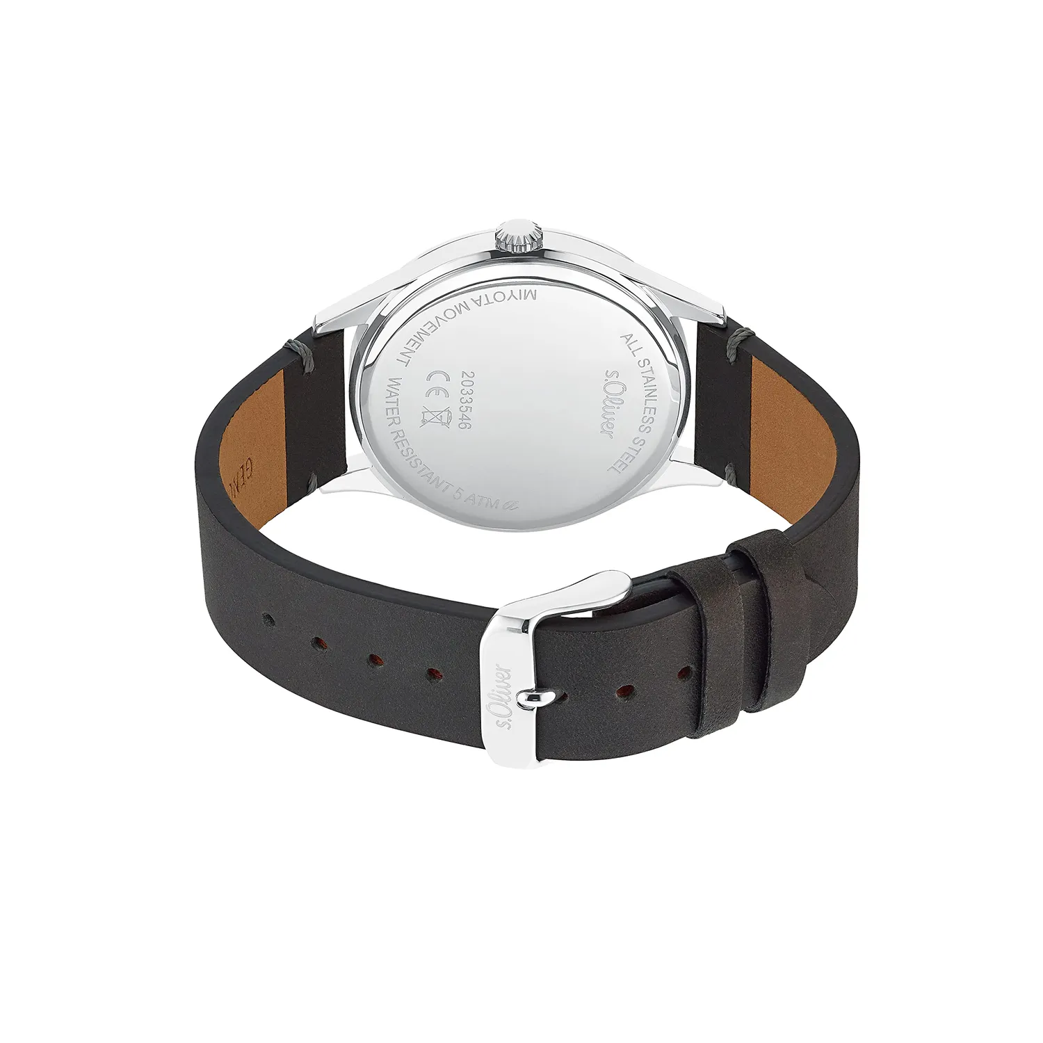 s.Oliver Montre homme argenté cadran beige quartz poli