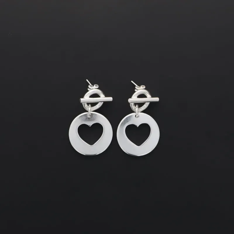 Secret de Cuir N°1321 boucles cœur évidé plaqué argent