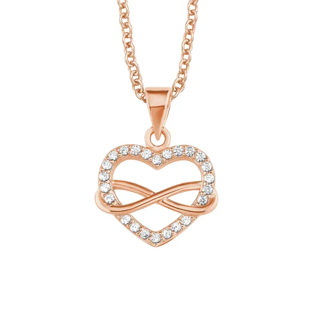 s.Oliver Cœur collier femme argent rosé zircone