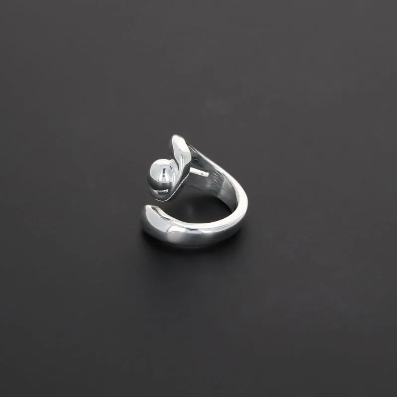 Secret de Cuir N°1310 bague plaqué argent perle