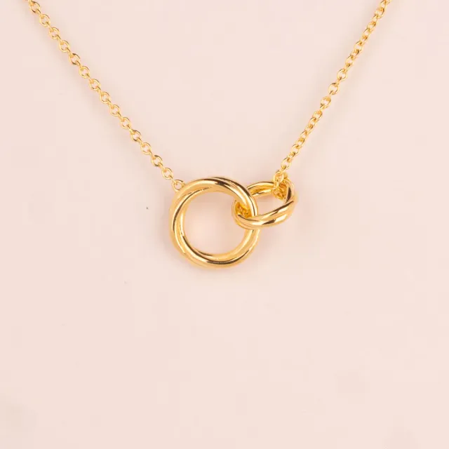 Ultima Edizione double rond lisse collier 2 anneaux