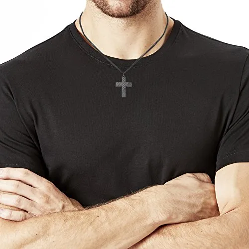 s.Oliver collier homme croix pendentif acier