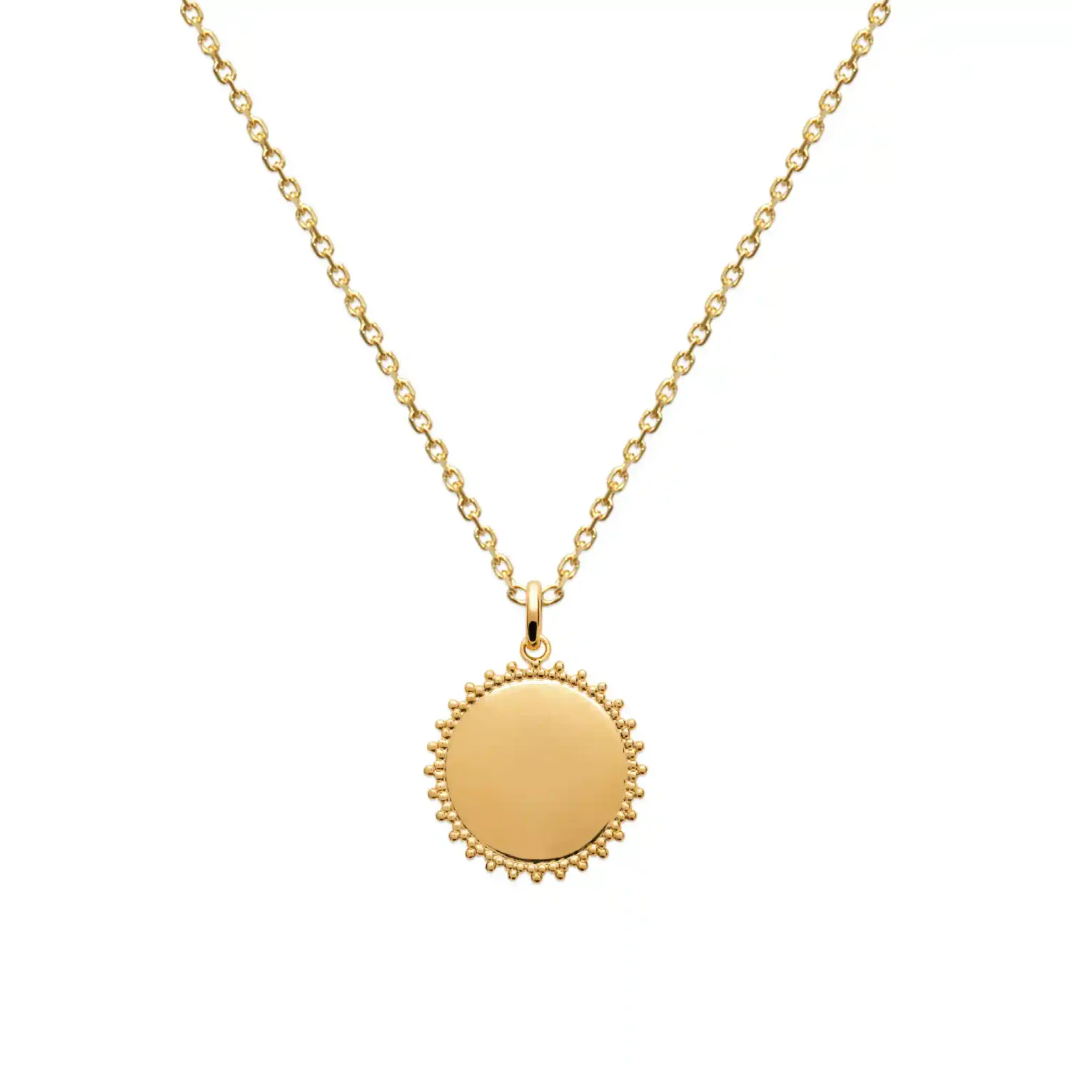 Oriana France grand soleil pendentif plaqué or médaille