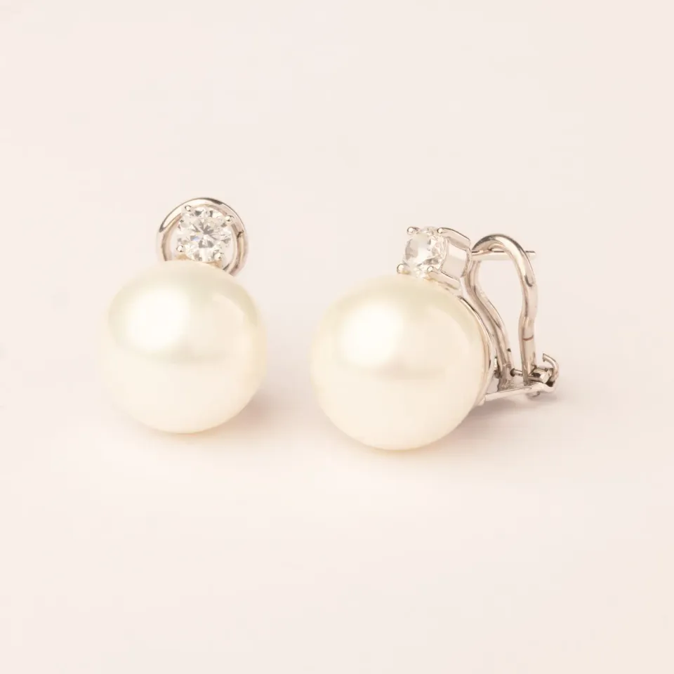 Ultima Edizione Brillante boucles d’oreilles perle 14 mm