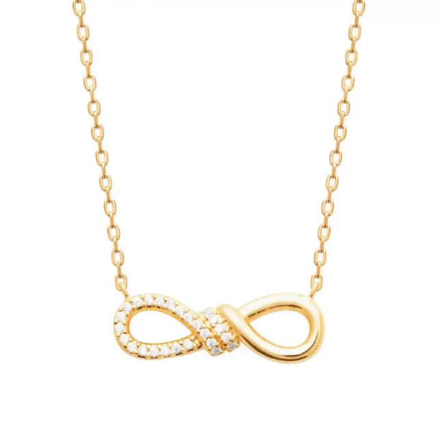 Oriana France infini collier plaqué or cristaux