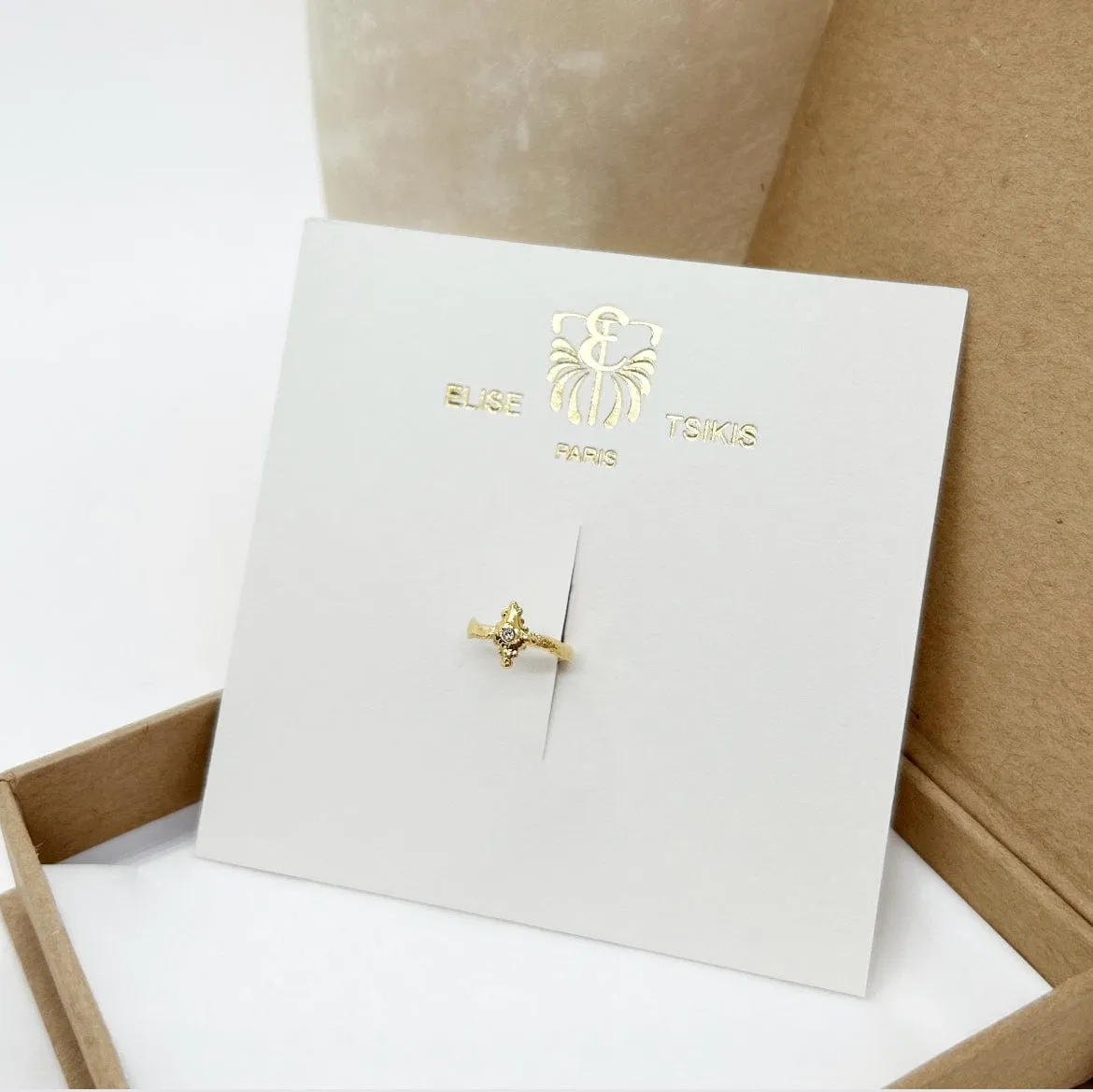 Elise Tsikis Soli earcuff serti blanc doré