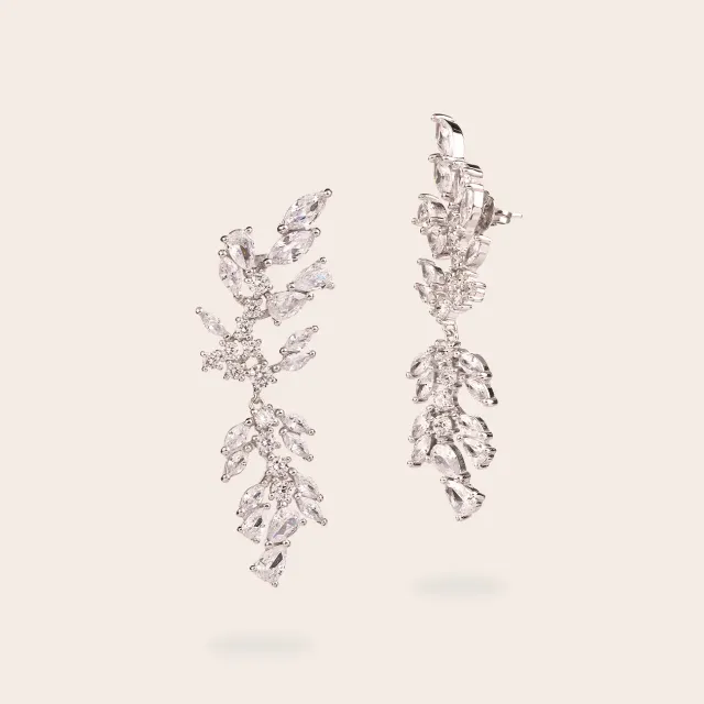 Ultima Edizione Ramage boucles zircons blancs argenté