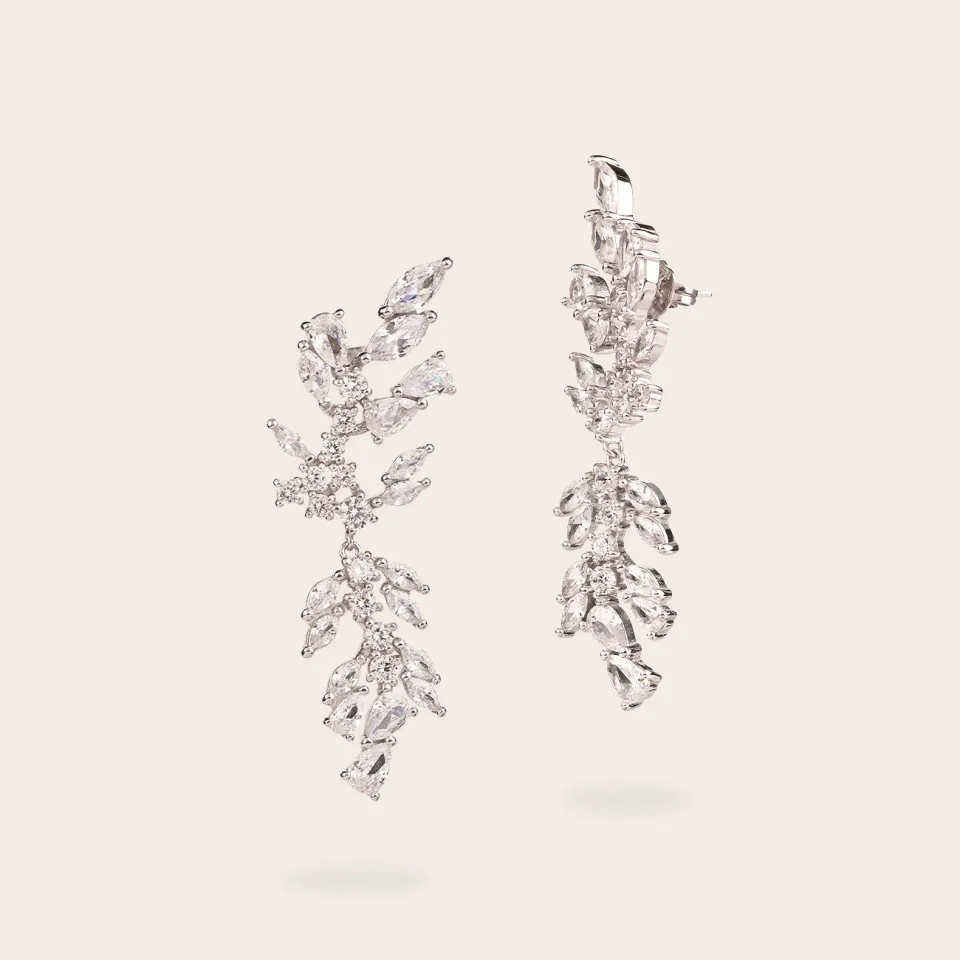 Ultima Edizione Ramage boucles zircons blancs argenté