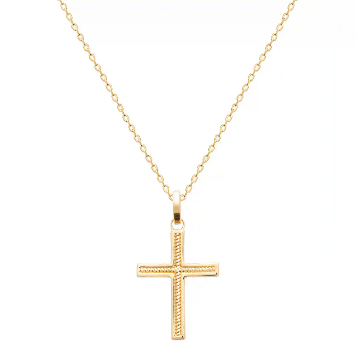 Oriana France pendentif croix chrétienne plaqué or femme